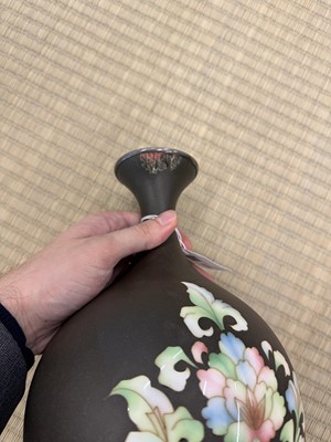 Lot 90 - Two Japanese cloisonné enamel 'floral' vases by Ando Jubei Company