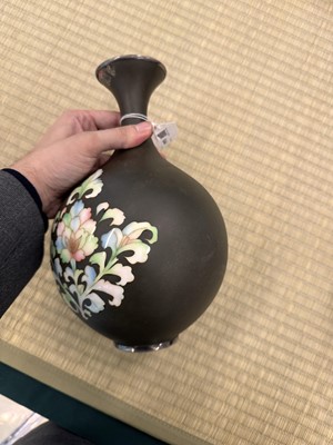Lot 90 - Two Japanese cloisonné enamel 'floral' vases by Ando Jubei Company