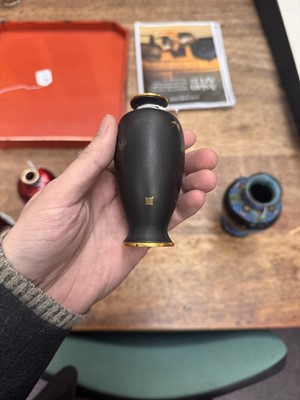 Lot 96 - A group of six Japanese cloisonné vases, Meiji or later