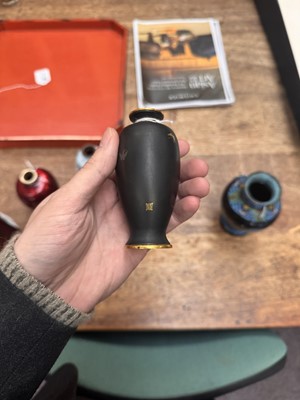 Lot 96 - A group of six Japanese cloisonné vases, Meiji or later