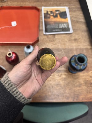 Lot 96 - A group of six Japanese cloisonné vases, Meiji or later