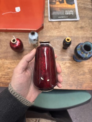 Lot 96 - A group of six Japanese cloisonné vases, Meiji or later