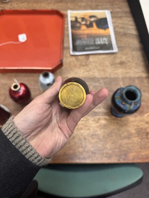 Lot 96 - A group of six Japanese cloisonné vases, Meiji or later