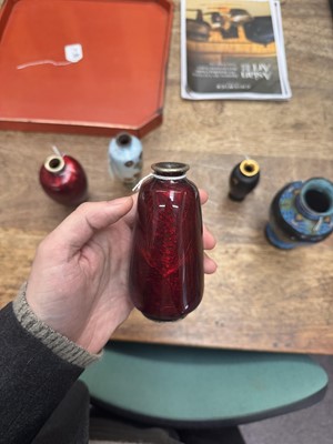 Lot 96 - A group of six Japanese cloisonné vases, Meiji or later