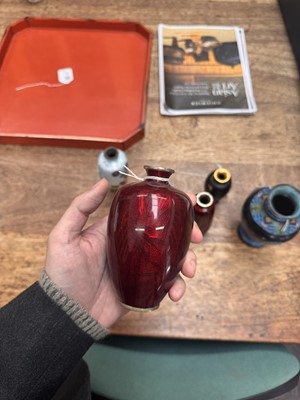 Lot 96 - A group of six Japanese cloisonné vases, Meiji or later