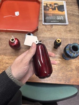 Lot 96 - A group of six Japanese cloisonné vases, Meiji or later