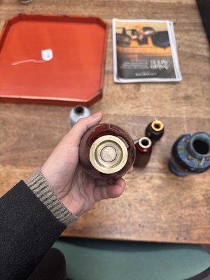 Lot 96 - A group of six Japanese cloisonné vases, Meiji or later