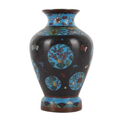 Lot 96 - A group of six Japanese cloisonné vases, Meiji or later