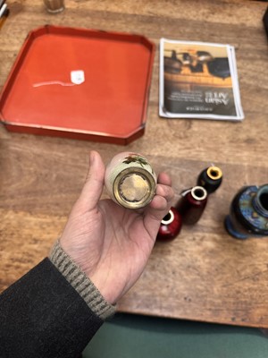 Lot 96 - A group of six Japanese cloisonné vases, Meiji or later