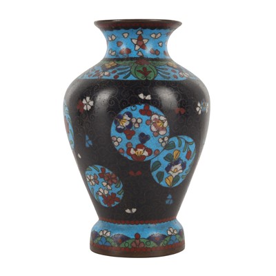 Lot 96 - A group of six Japanese cloisonné vases, Meiji or later