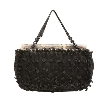 Lot 202 - λ Bottega Veneta Black Intrecciato Python Bag