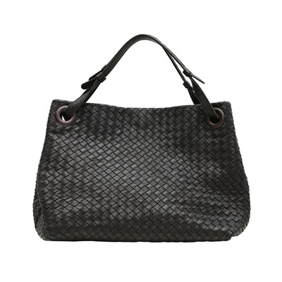 Lot 206 - Bottega Veneta Black Intrecciato Garda Tote