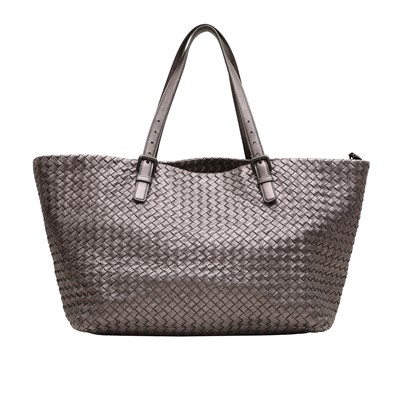 Lot 44 - Bottega Veneta Pewter Intrecciato Cabat Tote