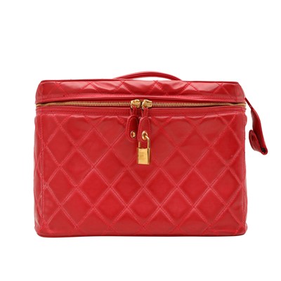 Lot 7 - Chanel Red Timeless CC Large Vanity Case