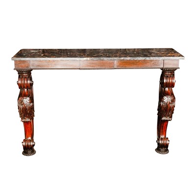 Lot 3 - A George IV rosewood marble topped wall mounted console table