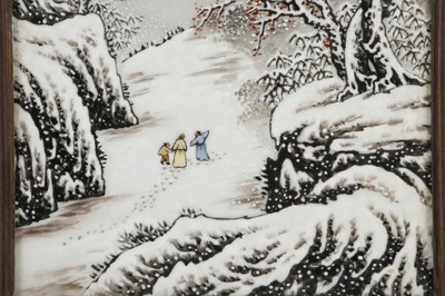 Lot 466 - A Chinese, 20th century, porcelain plaque /...