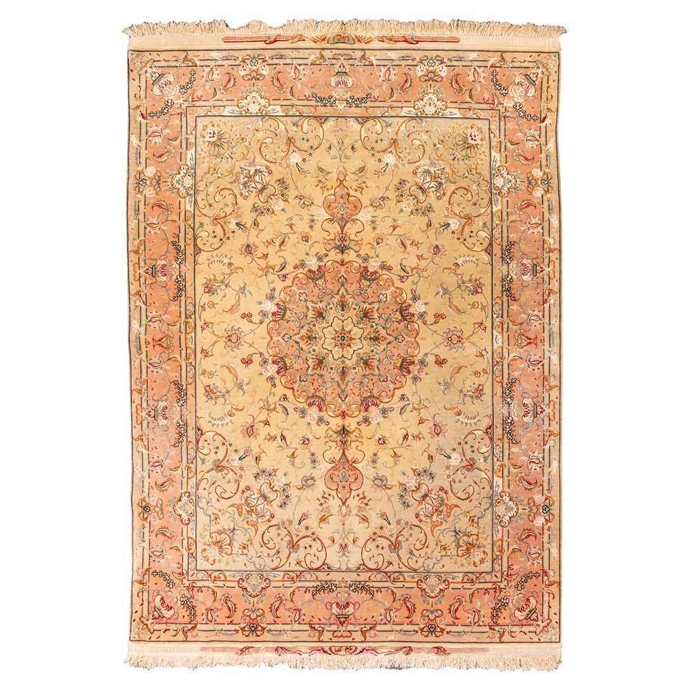 Lot 15 - A very fine part silk Tabriz rug, north-west Persia