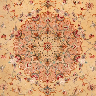 Lot 15 - A very fine part silk Tabriz rug, north-west Persia