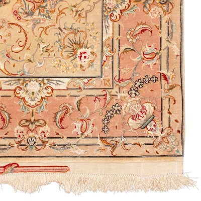 Lot 15 - A very fine part silk Tabriz rug, north-west Persia