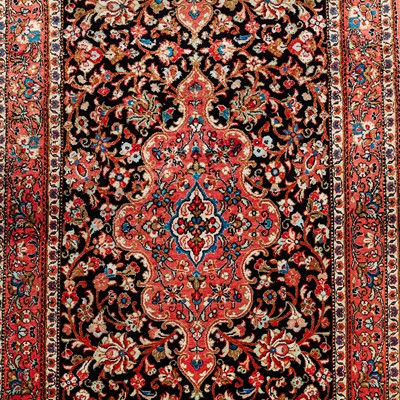 Lot 101 - An extremely fine silk Qum runner, central Persia