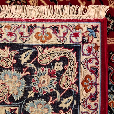 Lot 8 - An extremely fine part silk Isfahan rug, central Persia