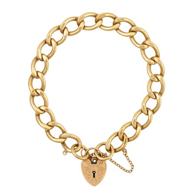 Lot 389 - A heart locket gate bracelet, circa 1974