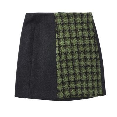 Lot 463 - Louis Vuitton Grey Wool A Line Skirt - Size 38