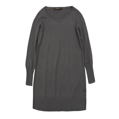 Lot 453 - Loro Piana Grey Cashmere Knit Jumper Dress - Size 40