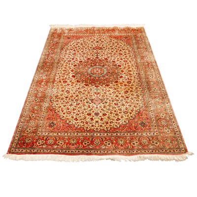 Lot 102 - An extremely fine silk Qum rug, central Persia
