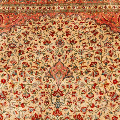 Lot 102 - An extremely fine silk Qum rug, central Persia