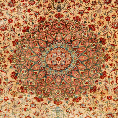 Lot 102 - An extremely fine silk Qum rug, central Persia
