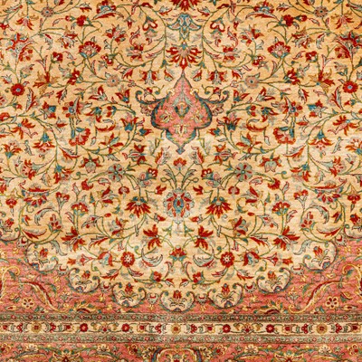 Lot 102 - An extremely fine silk Qum rug, central Persia