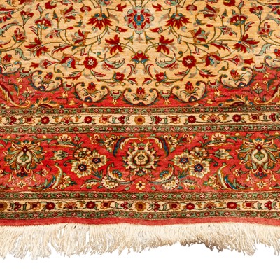 Lot 102 - An extremely fine silk Qum rug, central Persia