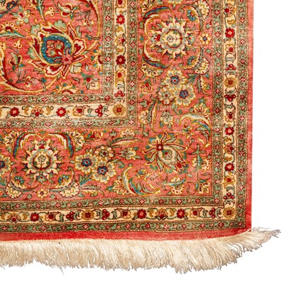 Lot 102 - An extremely fine silk Qum rug, central Persia