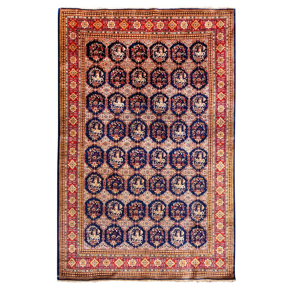 Lot 26 - A very fine silk Qum rug, central Persia