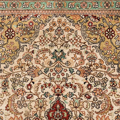 Lot 23 - A very fine silk Chinese rug