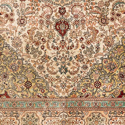 Lot 23 - A very fine silk Chinese rug
