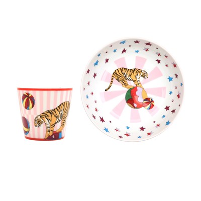 Lot 426 - Hermes 'Circus' Cereal Bowl and Tumbler Set