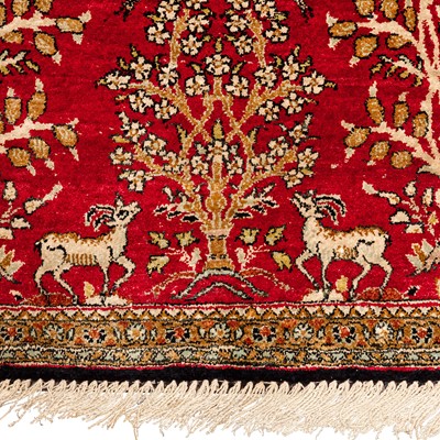 Lot 35 - A very fine silk Qum rug & extremely fine silk Chinese prayer rug