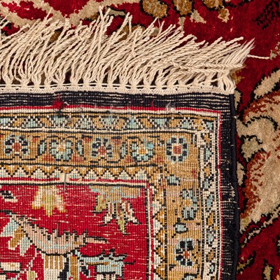 Lot 35 - A very fine silk Qum rug & extremely fine silk Chinese prayer rug