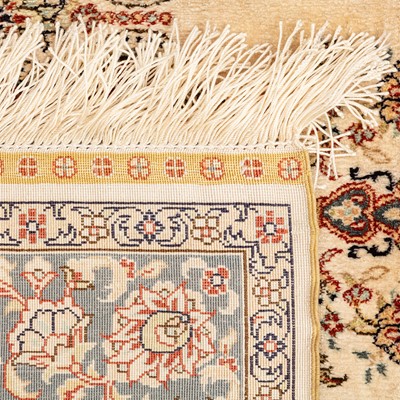 Lot 35 - A very fine silk Qum rug & extremely fine silk Chinese prayer rug
