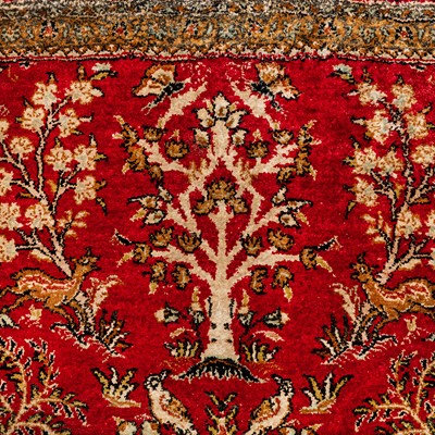 Lot 35 - A very fine silk Qum rug & extremely fine silk Chinese prayer rug