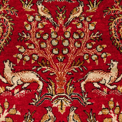 Lot 35 - A very fine silk Qum rug & extremely fine silk Chinese prayer rug