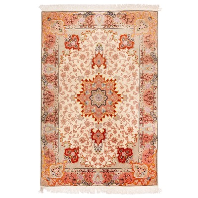 Lot 1 - A fine part silk Tabriz rug, north-west Persia
