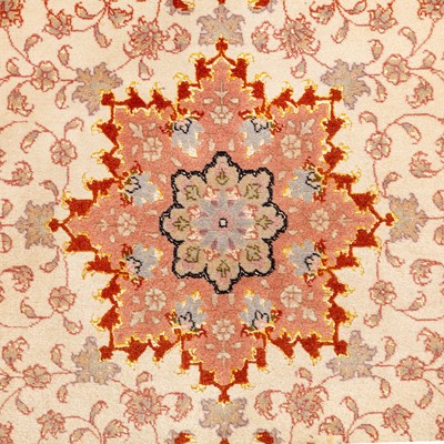 Lot 1 - A fine part silk Tabriz rug, north-west Persia