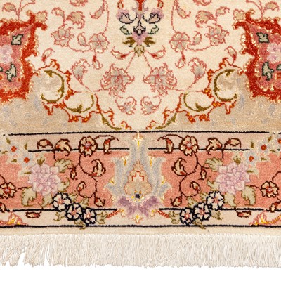 Lot 1 - A fine part silk Tabriz rug, north-west Persia