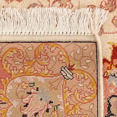 Lot 1 - A fine part silk Tabriz rug, north-west Persia