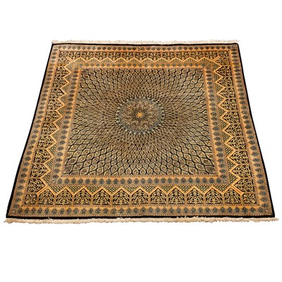 Lot 2 - An extremely fine, signed silk Qum rug, central Persia