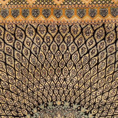 Lot 2 - An extremely fine, signed silk Qum rug, central Persia