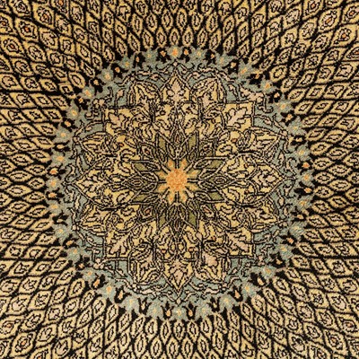 Lot 2 - An extremely fine, signed silk Qum rug, central Persia